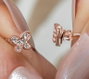 Heliophilia Silver Pendientes de Plata de Ley 925 con Oro Rosa y Circón